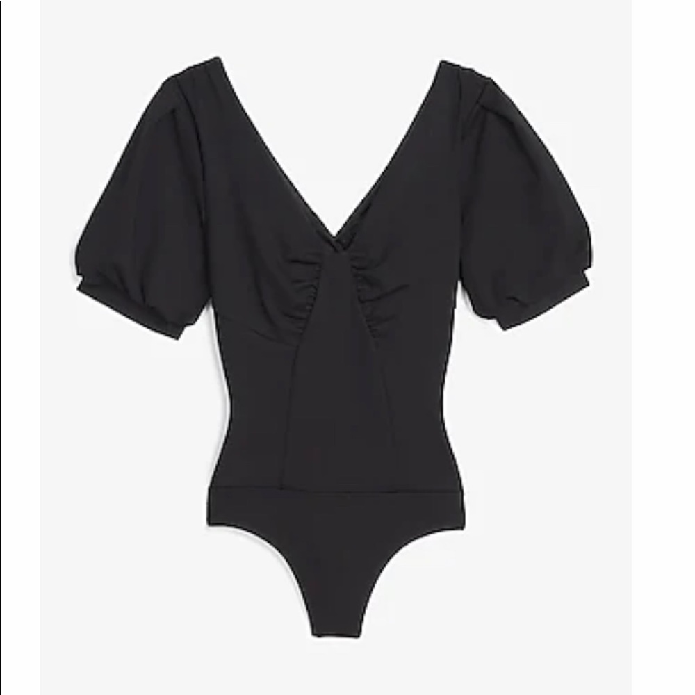Off The Shoulder Thong Bodysuit - Black